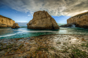 Картинка природа побережье океан бухта пляж скалы