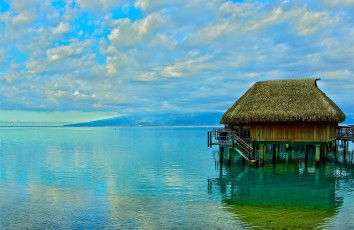 Картинка moorea+++french+polynesia природа тропики moorea french polynesia бунгало море