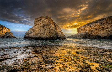 Картинка природа побережье океан бухта пляж скалы