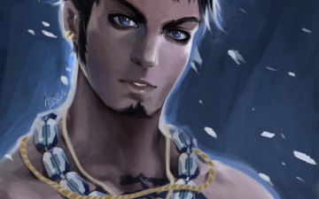 Картинка фэнтези люди бородка парень лицо взгляд серьги украшения