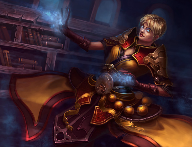 Обои картинки фото diablo iii, видео игры,  reaper of souls, книги, магия, монах, девушка, monk, reaper, of, souls, diablo, 3