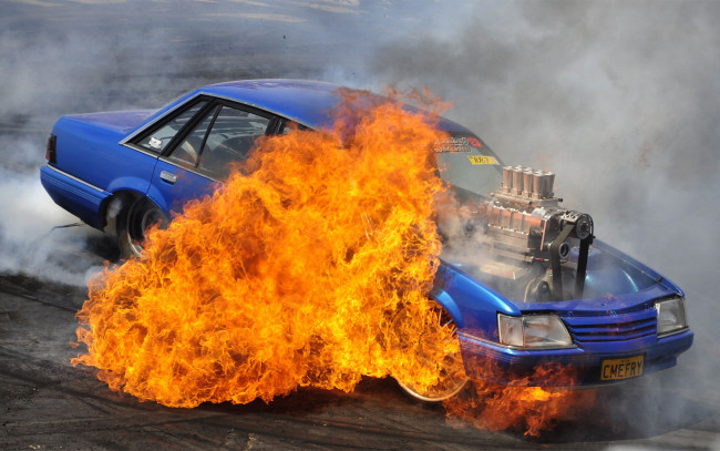 Обои картинки фото автомобили, hotrod, dragster, holden, fire