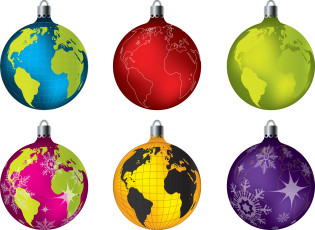 обоя праздничные, векторная графика , новый год, шары