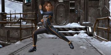 Картинка 3д+графика люди+ people взгляд фон поза девушка