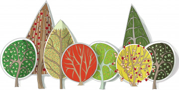 обоя векторная графика, природа, фон, деревья