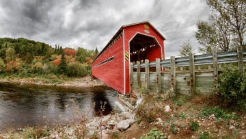 Картинка природа реки озера лес мост река