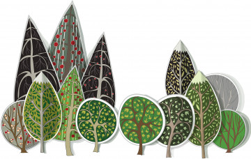 Картинка векторная+графика природа фон деревья