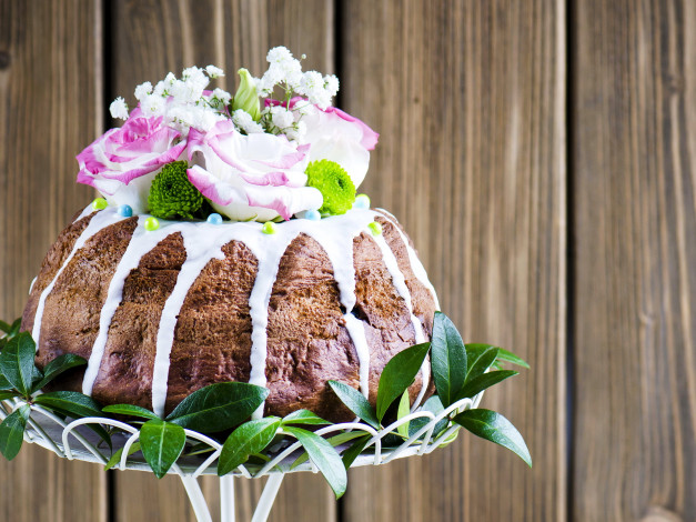 Обои картинки фото еда, пирожные,  кексы,  печенье, эустома, кекс, выпечка