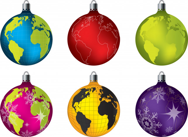 Обои картинки фото праздничные, векторная графика , новый год, шары