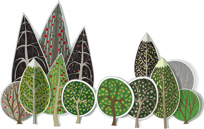 Обои картинки фото векторная графика, природа, фон, деревья