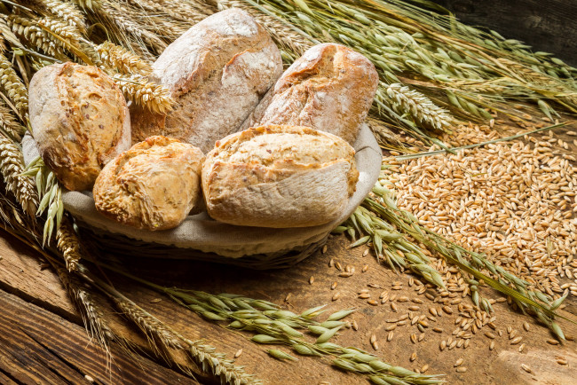 Обои картинки фото еда, хлеб,  выпечка, зерна