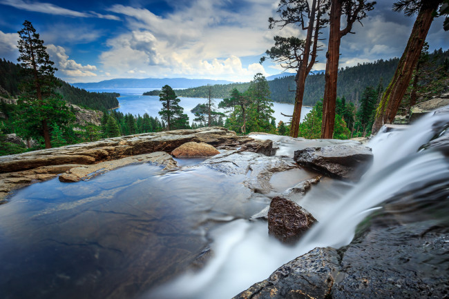 Обои картинки фото природа, реки, озера, река, лес, горы