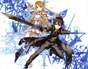 Картинка аниме sword+art+online кирито асуна