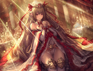 Картинка аниме животные +существа эльф девушка арт tachikawa mushimaro