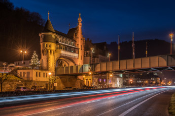 Картинка города -+огни+ночного+города шоссе ночь