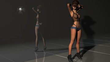 Картинка 3д+графика люди+ people взгляд фон девушки