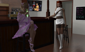 Картинка 3д+графика люди+ people интерьер фон взгляд девушки