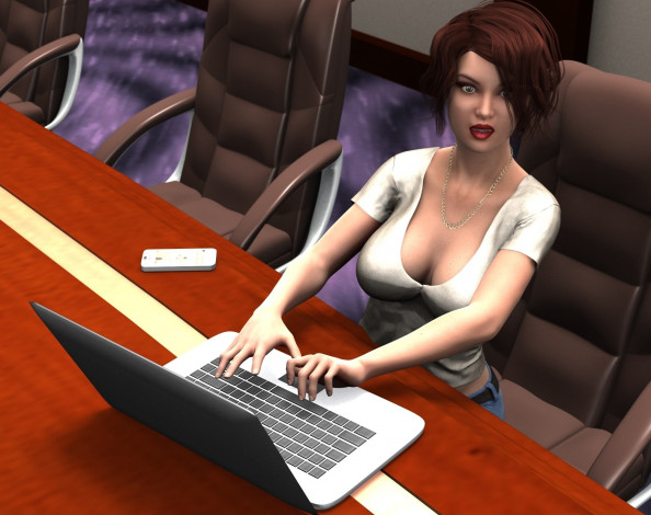 Обои картинки фото 3д графика, люди , people, взгляд, девушка, интерьер, фон