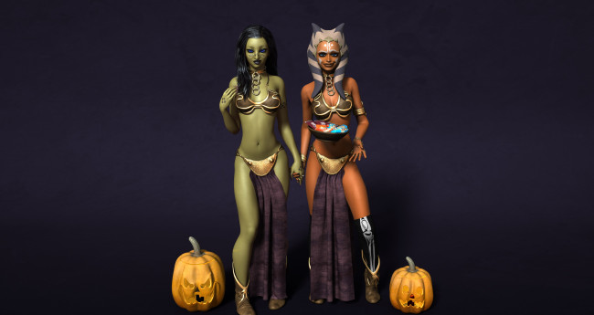 Обои картинки фото 3д графика, существа , creatures, фон, взгляд, халки, тыква