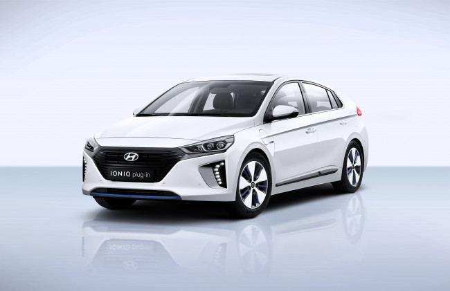 Обои картинки фото автомобили, hyundai, ioniq, 2016г, plug-in