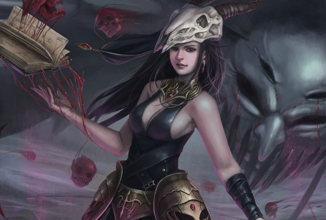 Обои картинки фото фэнтези, красавицы и чудовища, арт, девушка, кровь, книга