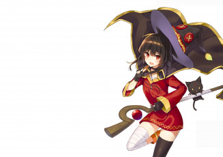 Картинка аниме kono+subarashii+sekai+ni+shukufuku+wo девушка взгляд фон