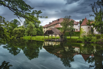 Картинка города -+пейзажи река лес