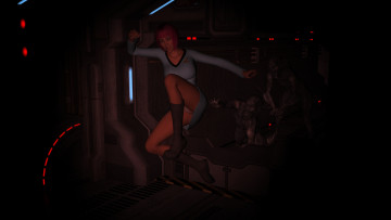 Картинка 3д+графика фантазия+ fantasy девушка взгляд фон оружие