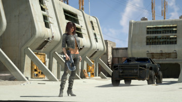 Картинка 3д+графика фантазия+ fantasy оружие девушка автомобиль