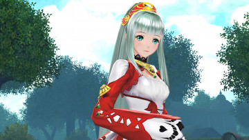 обоя аниме, tales of zestiria, фон, взгляд, девушка