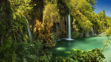 Картинка природа водопады водопад река лес