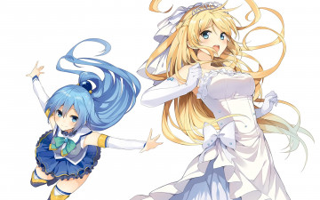 Картинка аниме kono+subarashii+sekai+ni+shukufuku+wo девушка взгляд фон