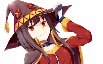 Картинка аниме kono+subarashii+sekai+ni+shukufuku+wo девушка взгляд фон