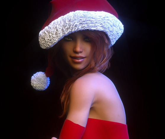 Обои картинки фото 3д графика, праздники , holidays, фон, взгляд, девушка