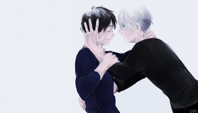 Обои картинки фото аниме, yuri on ice, виктор, никифоров, юри, катсуки
