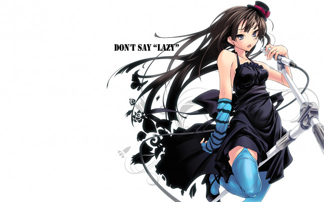 Обои картинки фото аниме, k-on, девушка, взгляд, фон