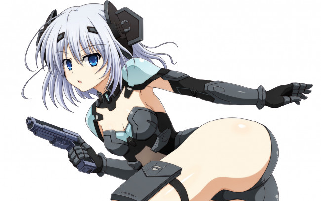 Обои картинки фото аниме, date a live, оружие, фон, взгляд, девушка