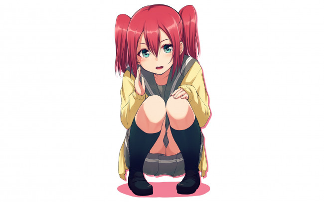 Обои картинки фото аниме, love live,  school idol project, девушка, взгляд, фон