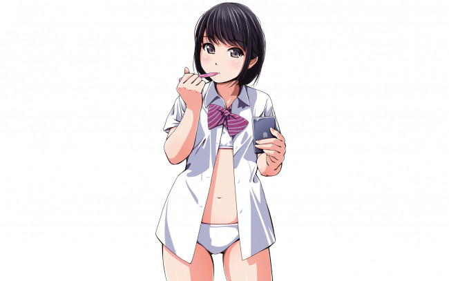 Обои картинки фото аниме, unknown,  другое, девушка, взгляд, фон