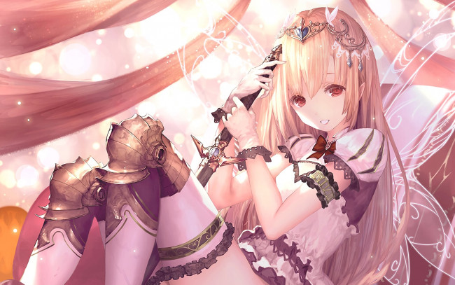 Обои картинки фото аниме, животные,  существа, взгляд, девушка, фон