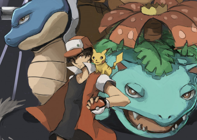 Обои картинки фото аниме, pokemon, эш, покемоны
