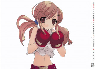 Картинка календари аниме девушка перчатки взгляд