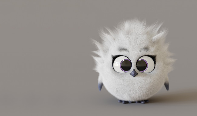 Обои картинки фото 3d птенец, 3д графика, животные , animals, пушистый, 3d, птенец, миловидное, создание, в, перьях, да, и, символ, мира