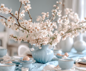 обоя праздничные, пасха, яйца, цветы