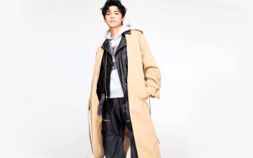 Картинка мужчины hou+ming+hao актер куртка плащ