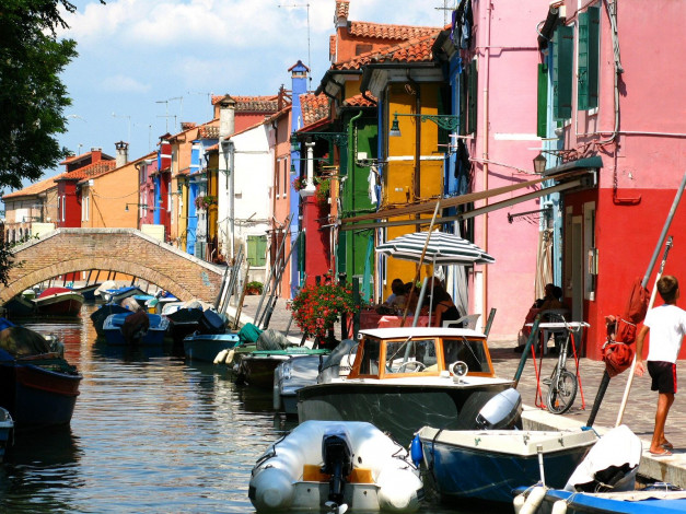 Обои картинки фото burano, italy, корабли, порты, причалы