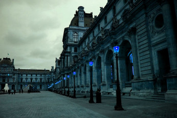 Картинка города париж франция город здания фонари вечер