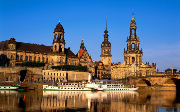 Картинка города дрезден германия кораблик река город