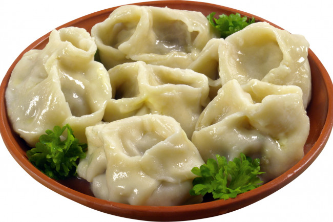 Обои картинки фото еда, пельмени, манты, вареники, зелень, тарелка