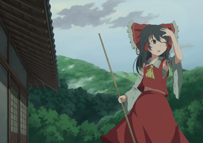 Обои картинки фото hakurei, reimu, аниме, touhou